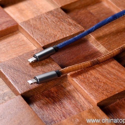 2 in 1 Reversible Double-sided denim leather USB Cable with One Head for Android and for iPhone5/6 - Image 5