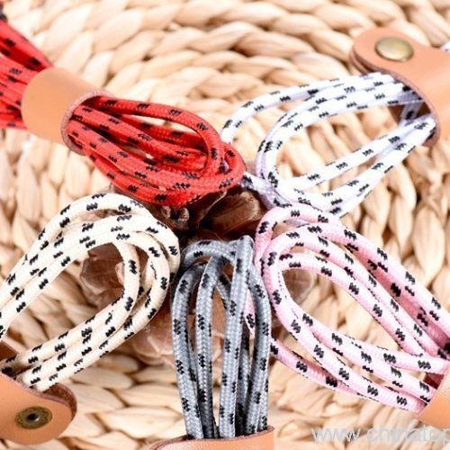 Aluminum Connector Nylon Braided Textile Woven Knitting USB Cable For Iphone - Image 11