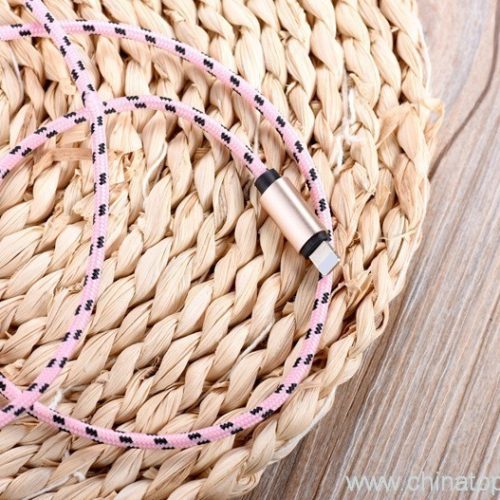 Aluminum Connector Nylon Braided Textile Woven Knitting USB Cable For Iphone - Image 16