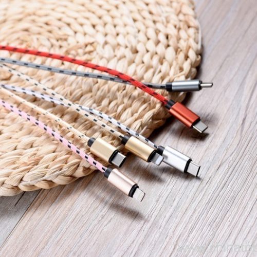 Aluminum Connector Nylon Braided Textile Woven Knitting USB Cable For Iphone - Image 19