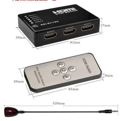 HDMI Auto Switch 5 in 1 out 5x1 full 3D 1080P for HDTV DVD PS3 - Image 9