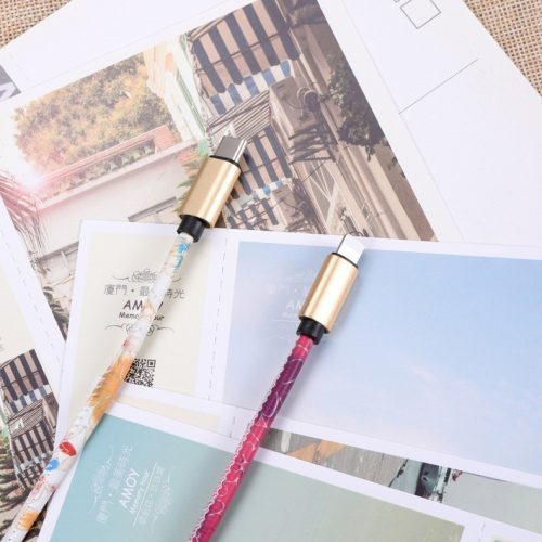 Super Strong PU Leather Metal Plug Micro USB Cable for Samsung Andriod Smart Phone - Image 3