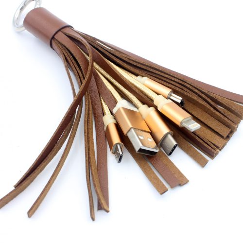 Keyring All in 1 Data Charging Cable with Fashion Fringe For Smartphones - Image 1