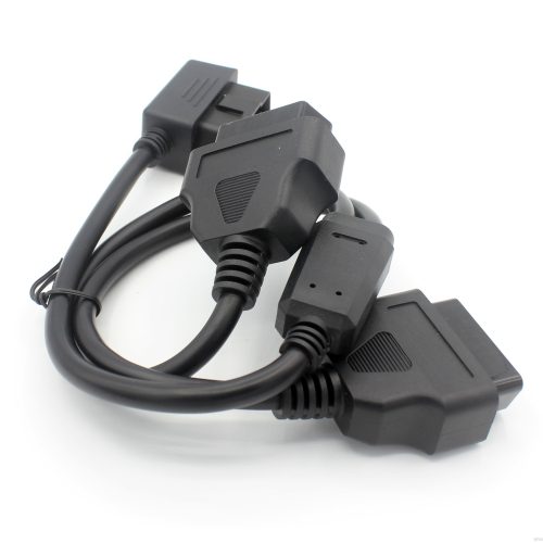 1 to 2 90 angle head OBD-II 16 Pin Male to M/F Splitter Extension Diagnostic Cable - Image 5