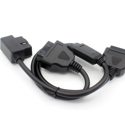 1 to 2 90 angle head OBD-II 16 Pin Male to M/F Splitter Extension Diagnostic Cable - Image 6