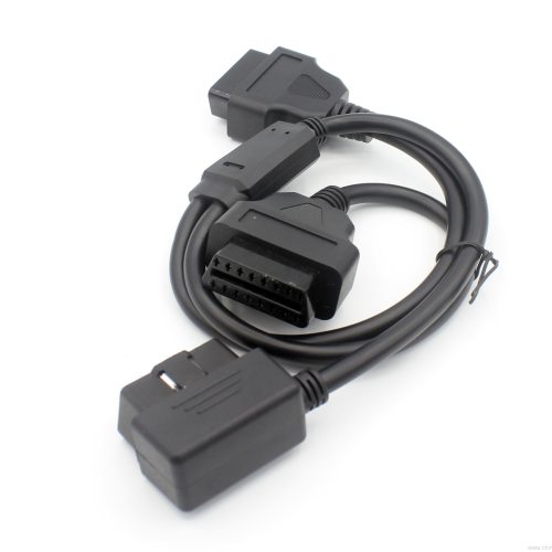 1 to 2 90 angle head OBD-II 16 Pin Male to M/F Splitter Extension Diagnostic Cable - Image 7