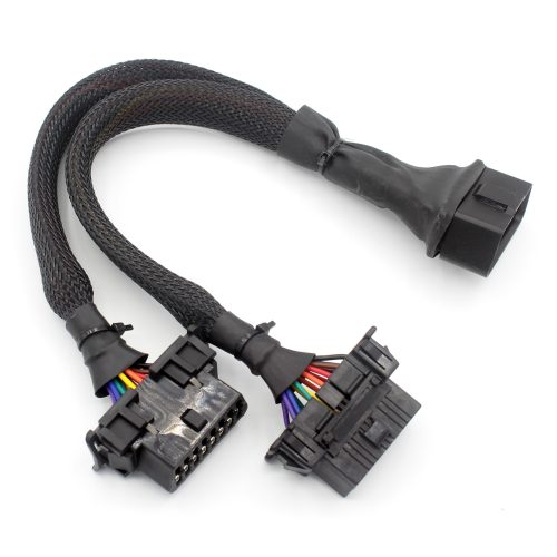 1 to 2 Mesh Grid OBD2 OBD-II 16 Pin Male to M/F Splitter Extension Diagnostic Cable - Image 3