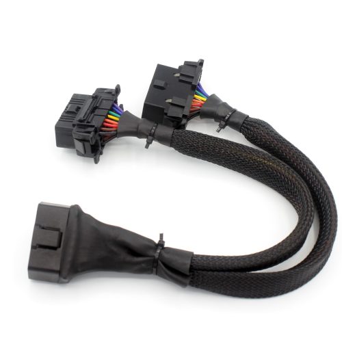 1 to 2 Mesh Grid OBD2 OBD-II 16 Pin Male to M/F Splitter Extension Diagnostic Cable