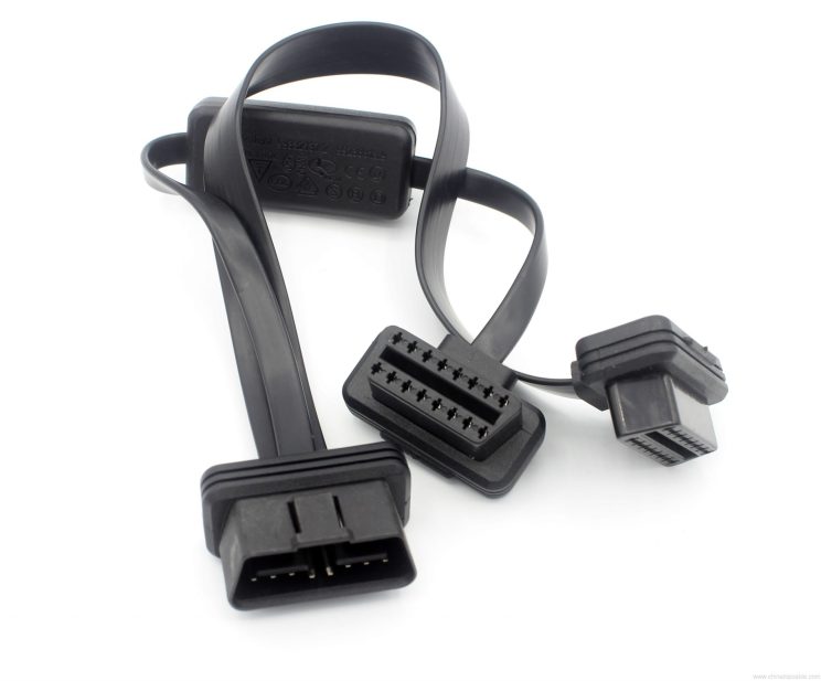 OBD2 16-Pin Splitter Extension Cable 1 to 2 with One Switch