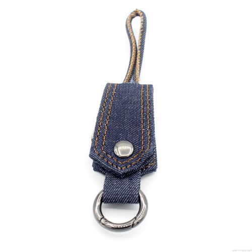 Jean Cloth Key Chain USB Sync Charging Cable For Mobile Phones - Image 3