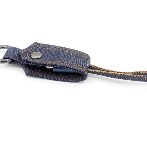 Jean Cloth Key Chain USB Sync Charging Cable For Mobile Phones - Image 4