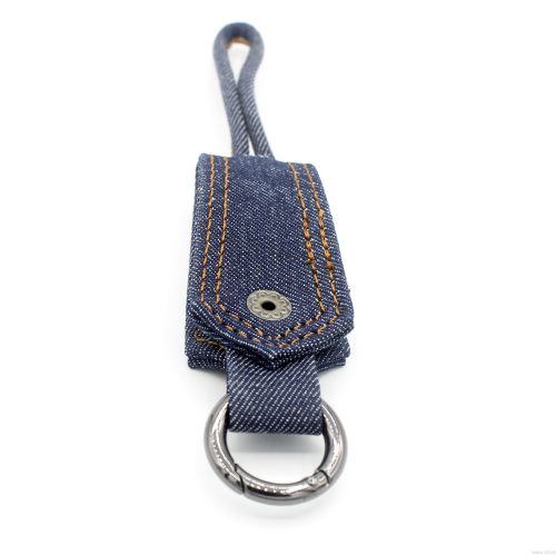 Jean Cloth Key Chain USB Sync Charging Cable For Mobile Phones - Image 5