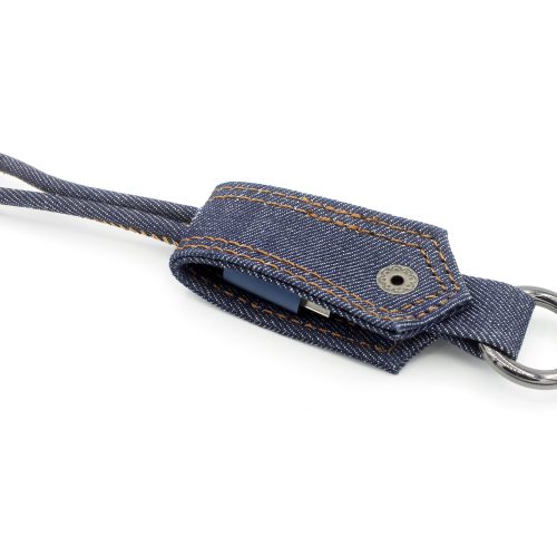 Jean Cloth Key Chain USB Sync Charging Cable For Mobile Phones - Image 7