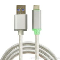Led - usb電纜-金屬頭類型- c到usb - 3 - 0類型- A -帶編織-02