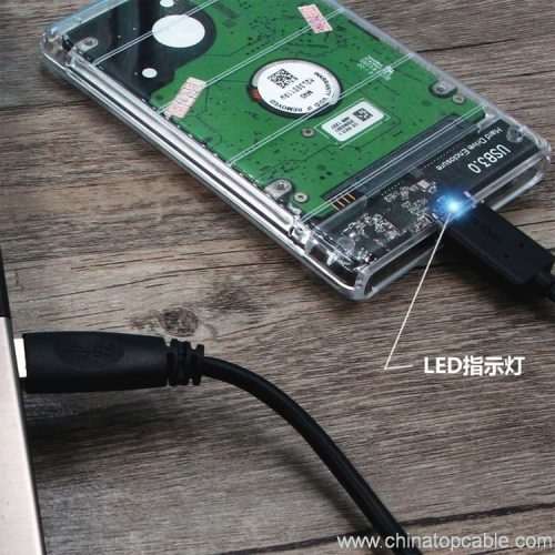 2.5" Full Transparent Disk Case USB3.0/Type C to SATA SSD HDD External Hard Drive Enclosure - Image 3