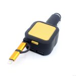 4.8A Dual USB Car Charger with Retractable Cable