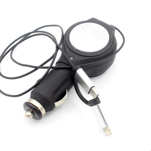 QC 3.0 Retractable 2-in-1 Car Charger, Micro + Lightning - Image 11