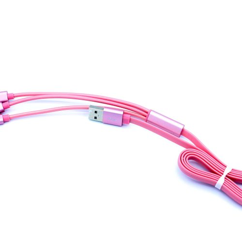 3-in-1 TPE Noodle Cable: Android, iPhone, Type-C - Image 4