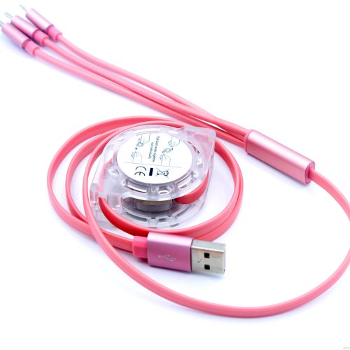 3 in 1 multifunction Retractable USB Charging Cable With Micro USB, Type C, 8 Pin For iPhone,Samsung and other Mobile Phones - Image 3