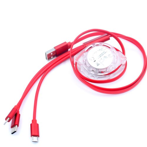 3 in 1 multifunction Retractable USB Charging Cable With Micro USB, Type C, 8 Pin For iPhone,Samsung and other Mobile Phones - Image 12