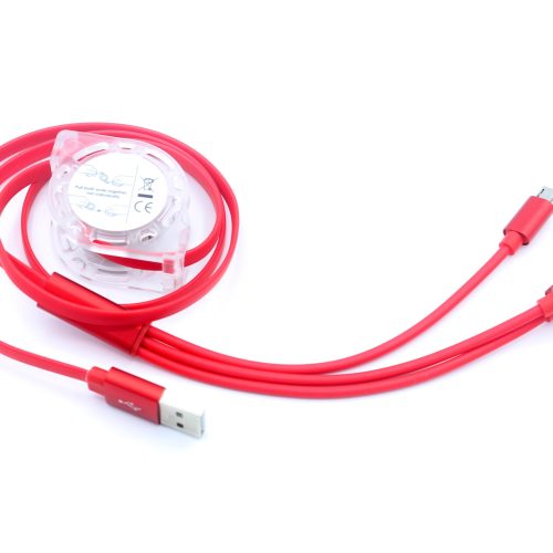 3 in 1 multifunction Retractable USB Charging Cable With Micro USB, Type C, 8 Pin For iPhone,Samsung and other Mobile Phones - Image 13
