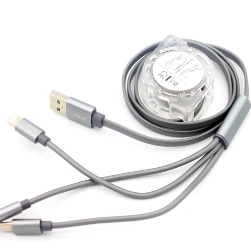 3 in 1 multifunction Retractable USB Charging Cable With Micro USB, Type C, 8 Pin For iPhone,Samsung and other Mobile Phones - Image 9