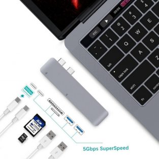 alumīnija-6-in-1-type-c-combo-hub-for-macbook-multiport-usb-c-charging-port-2-usb-3-0-port-and-sd-micro-card-reader-01