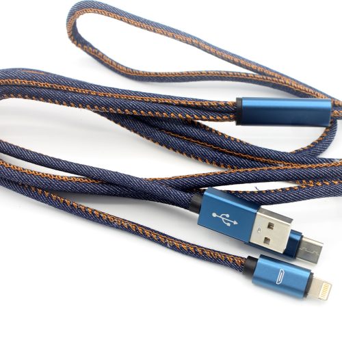 Aluminum Shell Cowboy Jeans 2 in 1 USB Connector Cable - Image 13