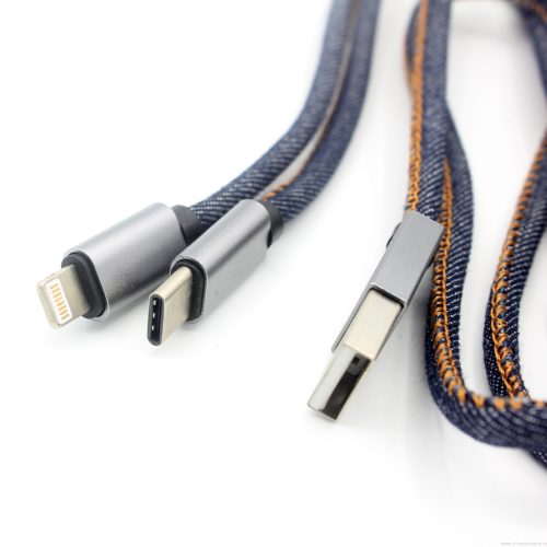 Aluminum Shell Cowboy Jeans 2 in 1 USB Connector Cable - Image 4