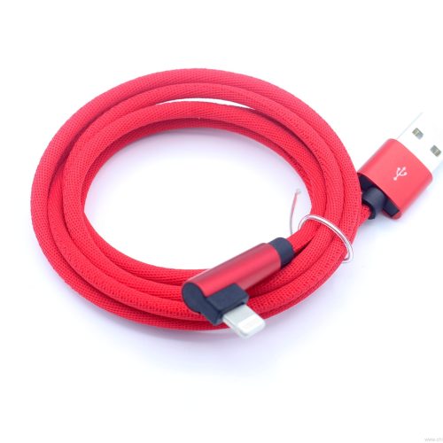 Durable Fabric Cloth 90 Degree Right Angle USB Charging Data Cable 1.2m For iPhone - Image 5