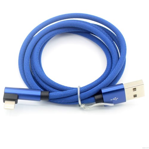 Durable Fabric Cloth 90 Degree Right Angle USB Charging Data Cable 1.2m For iPhone - Image 7