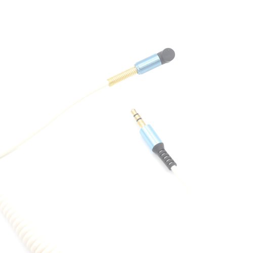Right Angle 90 Degree Male to Male Retractable Spring Car Stereo Audio Aux Cable - Image 6