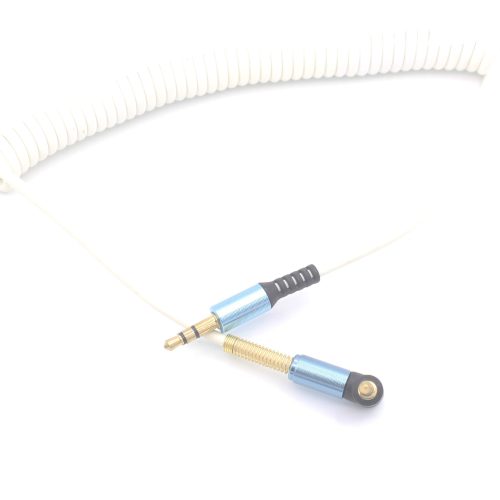 Right Angle 90 Degree Male to Male Retractable Spring Car Stereo Audio Aux Cable - Image 7