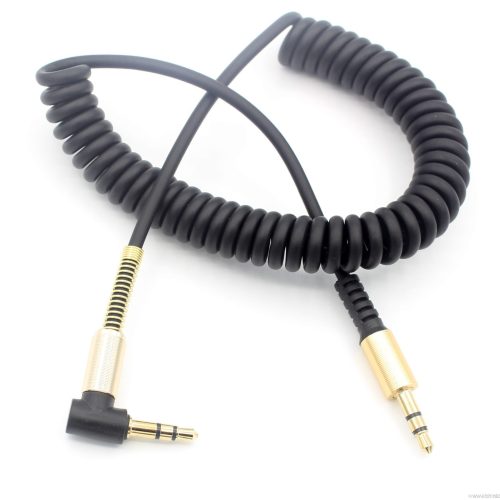 Retractable Spring AUX Cable 90-Degree M to M, Car 3.5mm
