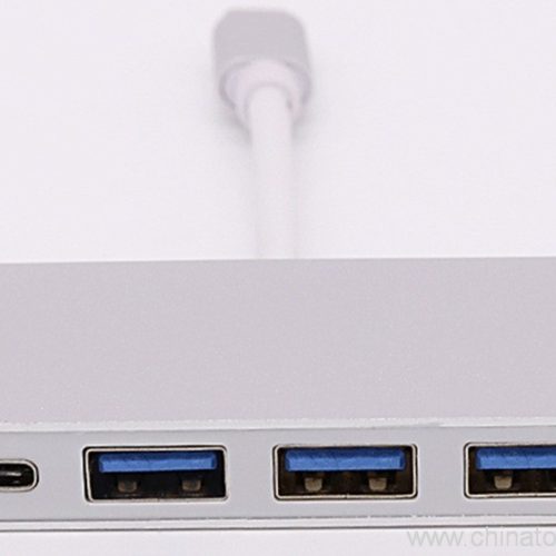 Super slim aluminum type c 3.1 to 3 ports usb 3.0 & 1 Port Type-C hub - Image 4
