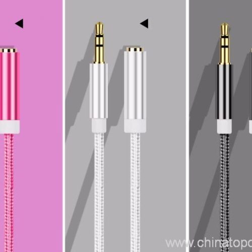 3.5mm Braided Nylon Male to Female Headphone Stereo Audio AUX Extension Cable - Image 4