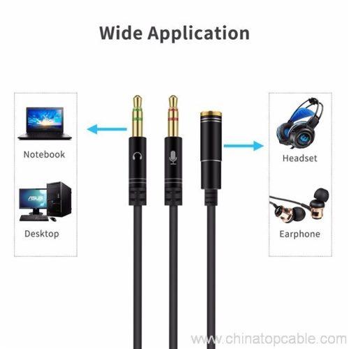 3.5mm Mic Audio Headphone AUX Splitter Cable For PC Laptop Tablet Phone - Image 5