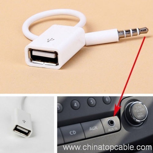 3.5mm Stereo Jack USB Car Audio Cable U disk connecting AUX System - Hengye Cable Factory Store