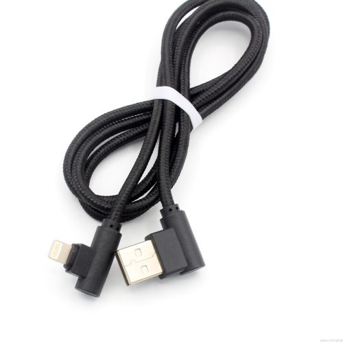 90 Degree Angled Fast 2A Nylon Braided USB Charger Sync Data Elbow Cable - Image 5