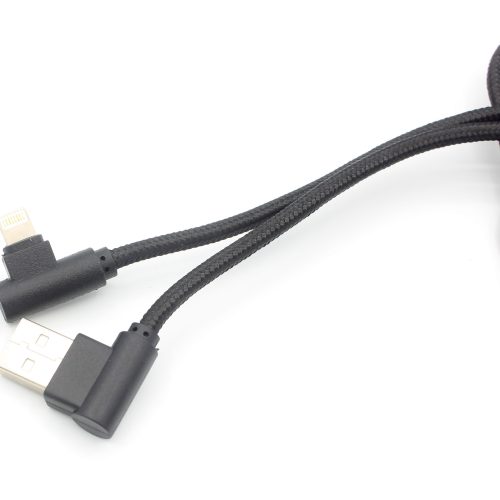 90 Degree Angled Fast 2A Nylon Braided USB Charger Sync Data Elbow Cable - Image 6