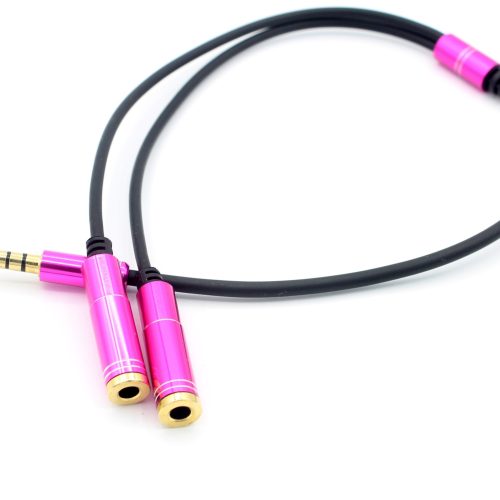 Metal Colorful 3.5mm 1 Male to 2 Female Lover Headphone Audio Aux Stereo Extension Y Splitter Cable - Image 4