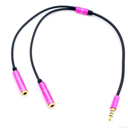 Metal Colorful 3.5mm 1 Male to 2 Female Lover Headphone Audio Aux Stereo Extension Y Splitter Cable - Image 5