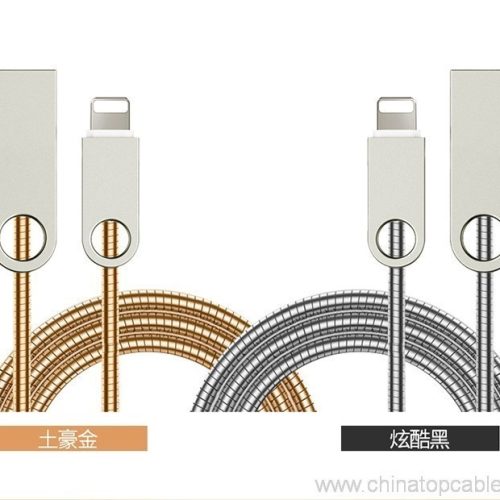 Spring Stainless Steel Soft Tube Zinc Alloy Connector 2.4A Fast Charging USB Data Cable - Image 9