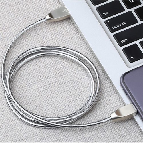 Strong Durable Zinc Alloy Head 2.4A Fast Charge Spring Metal Tube Mobile Phone Accessories USB Data Cable - Image 7