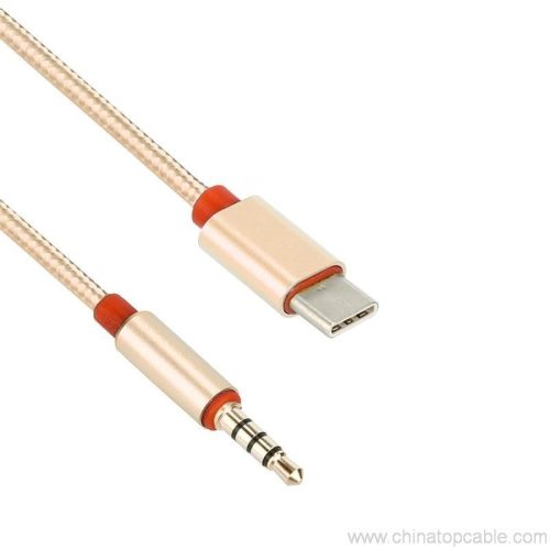 USB 3.1 Type-C Male to 3.5mm Jack Braided Nylon AUX Audio Cable - Image 4