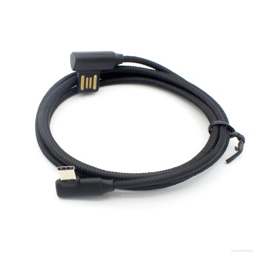 90-Degree Nylon Braided USB-C to USB-A Cable - Image 5