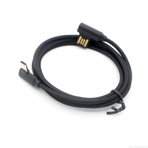 90-Degree Nylon Braided USB-C to USB-A Cable - Image 6