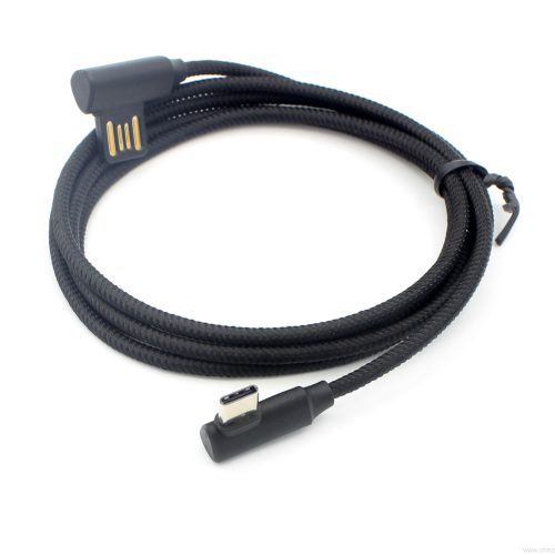90-Degree Nylon Braided USB-C to USB-A Cable - Image 8