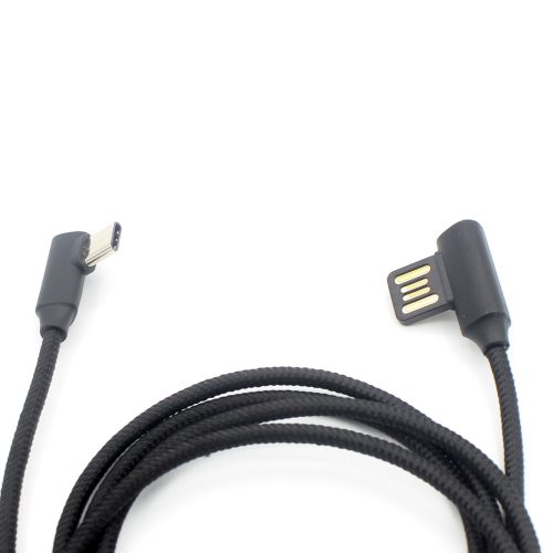 90-Degree Nylon Braided USB-C to USB-A Cable - Image 10