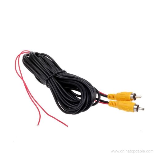 Car RCA Video Extension Cable for Auto Backup Camera Monitor Rear View Parking System with Detection Wire Reverse Trigger Lead for GPS Navigation - Image 3